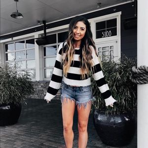 Black & white striped sweater
